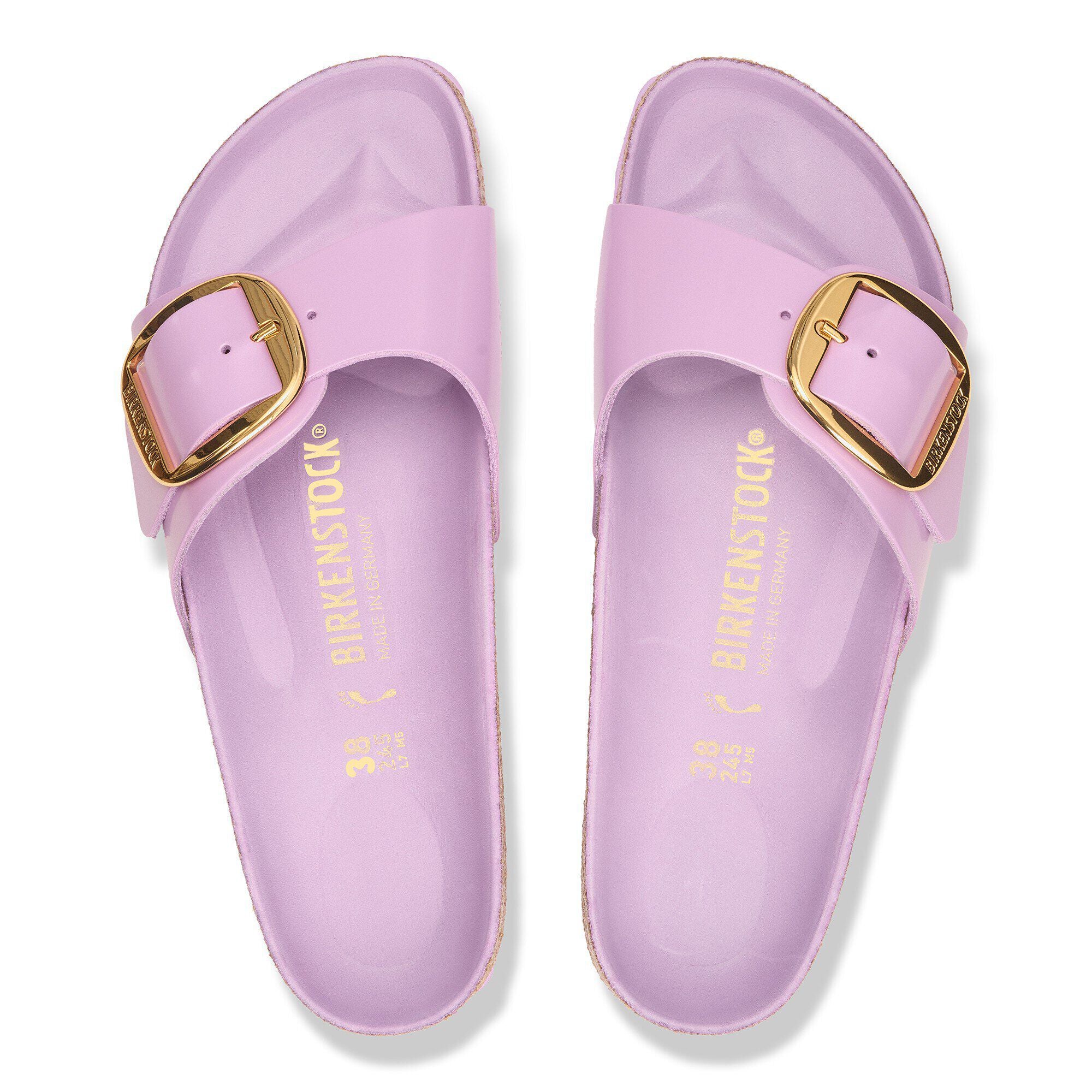 Madrid Big Buckle Natural Leather Patent