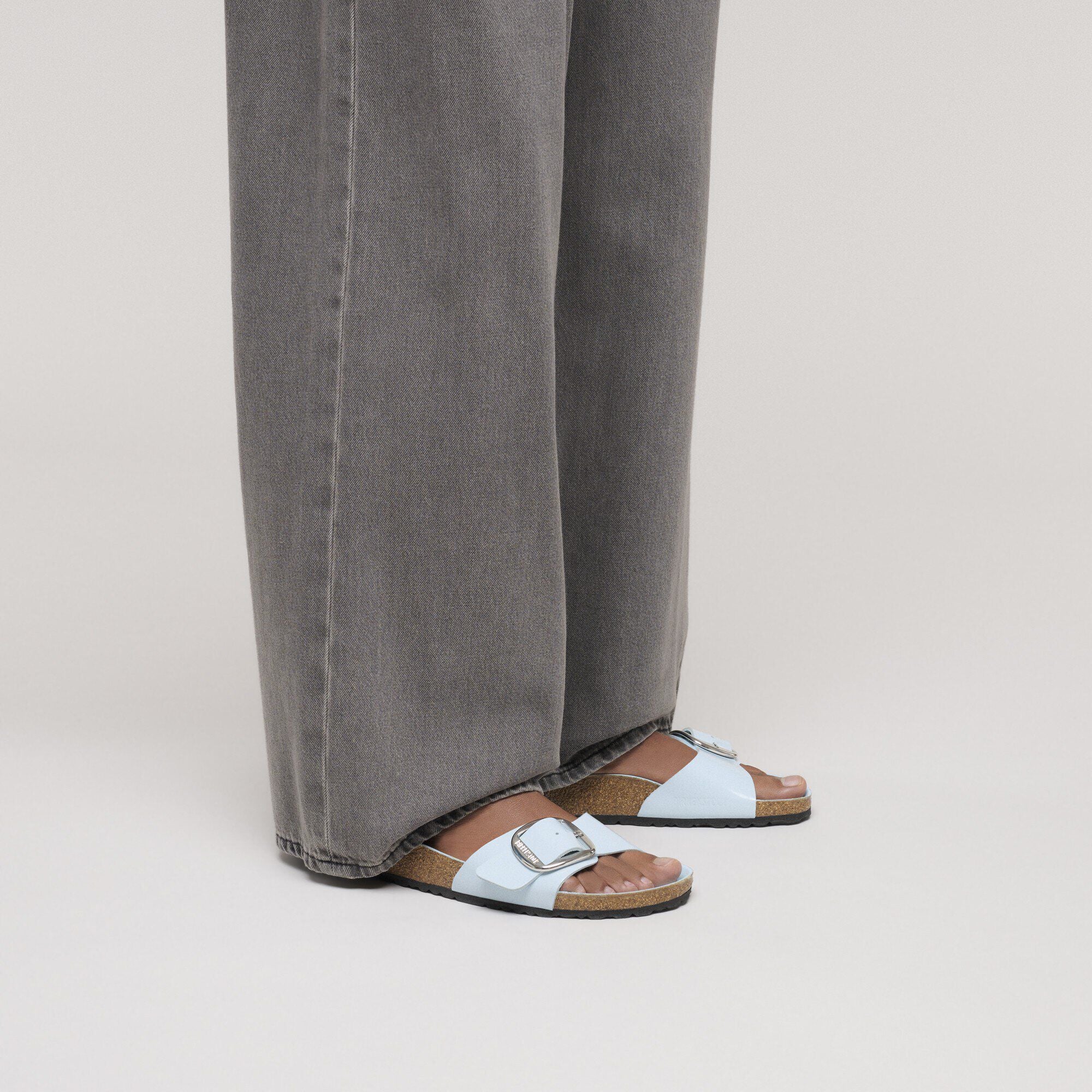 Madrid Big Buckle Natural Leather Patent