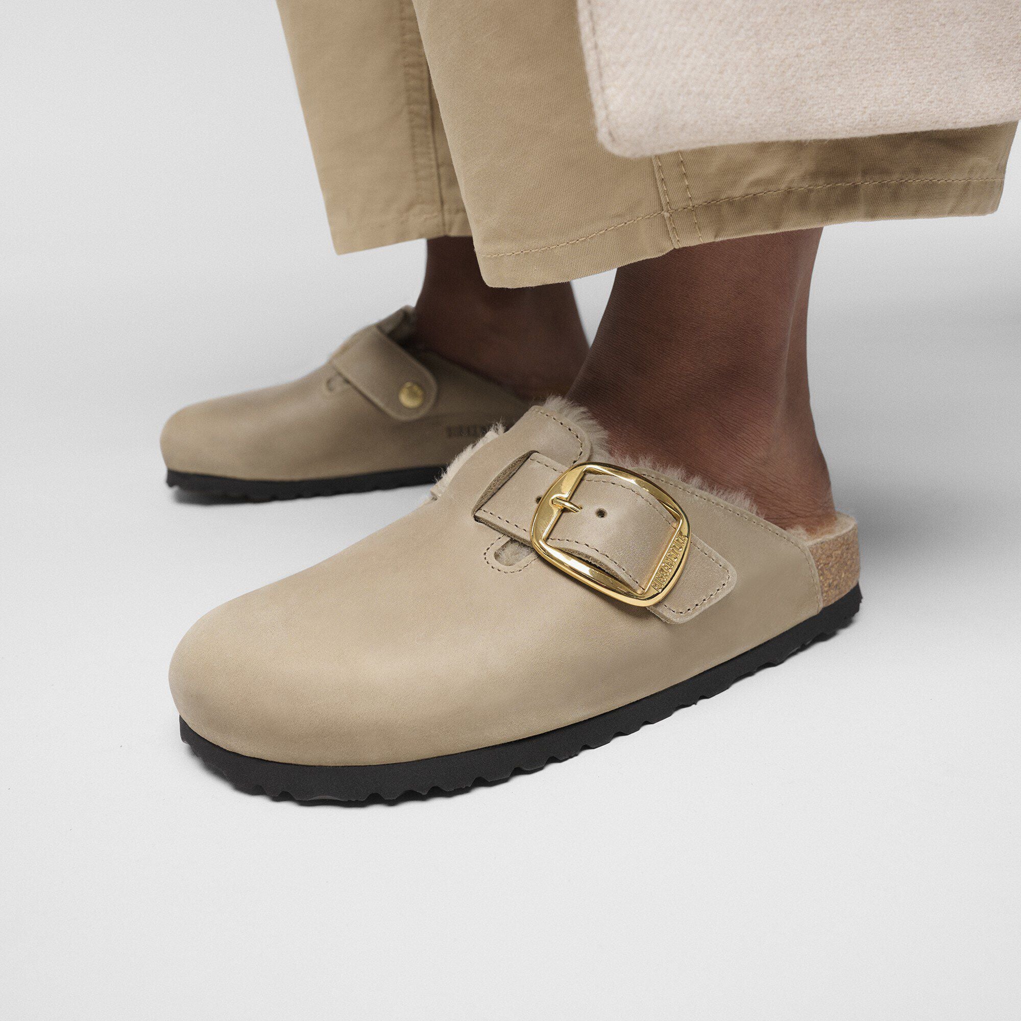Boston Big Buckle Shearling Natural Leather Oiled
