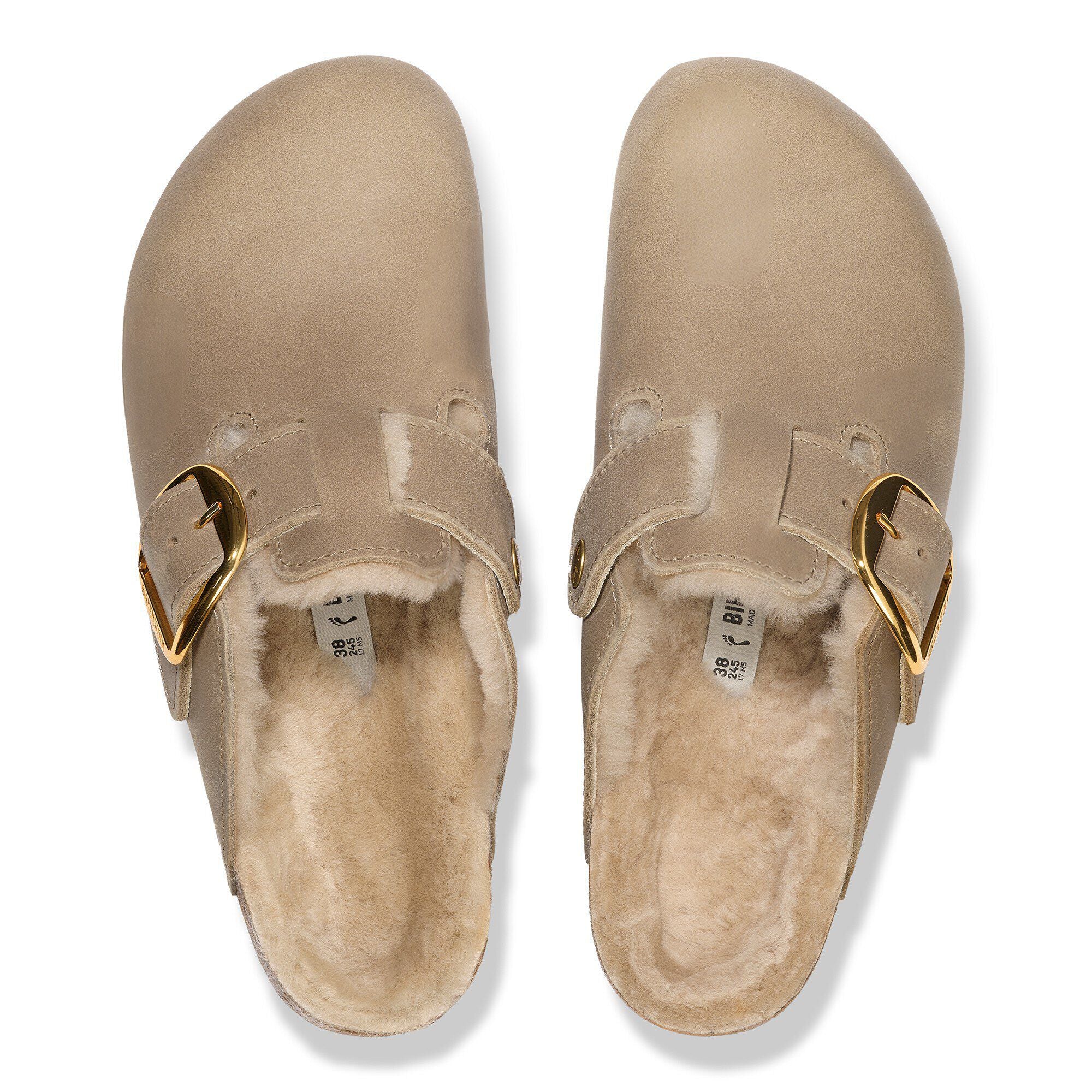 Boston Big Buckle Shearling Natural Leather Oiled