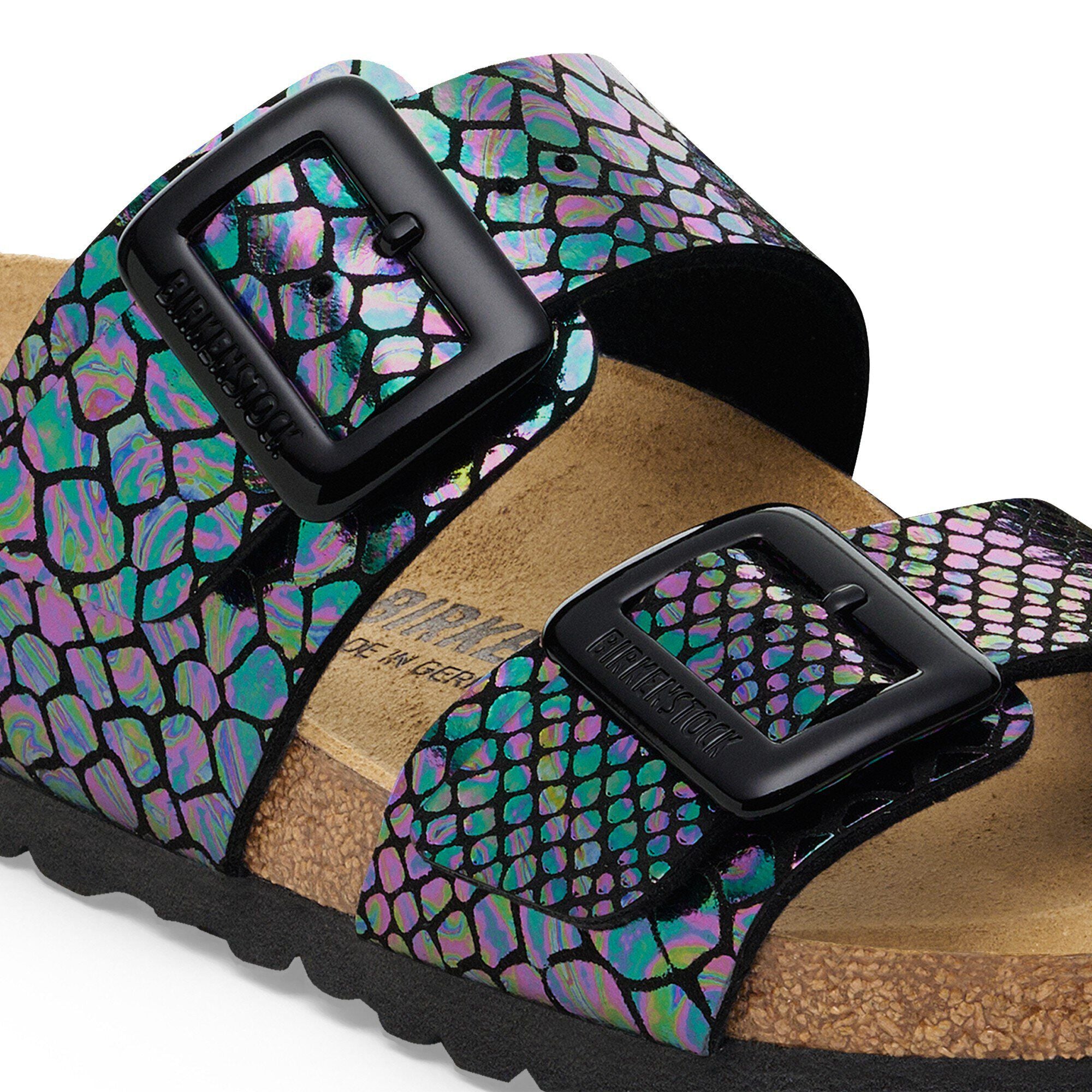Sydney Luxe Buckle Synthetics Shiny Snake Black