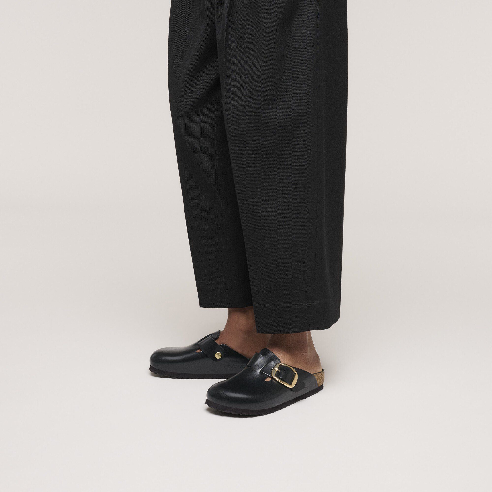 Boston Big Buckle Leather Black Dressy Leather