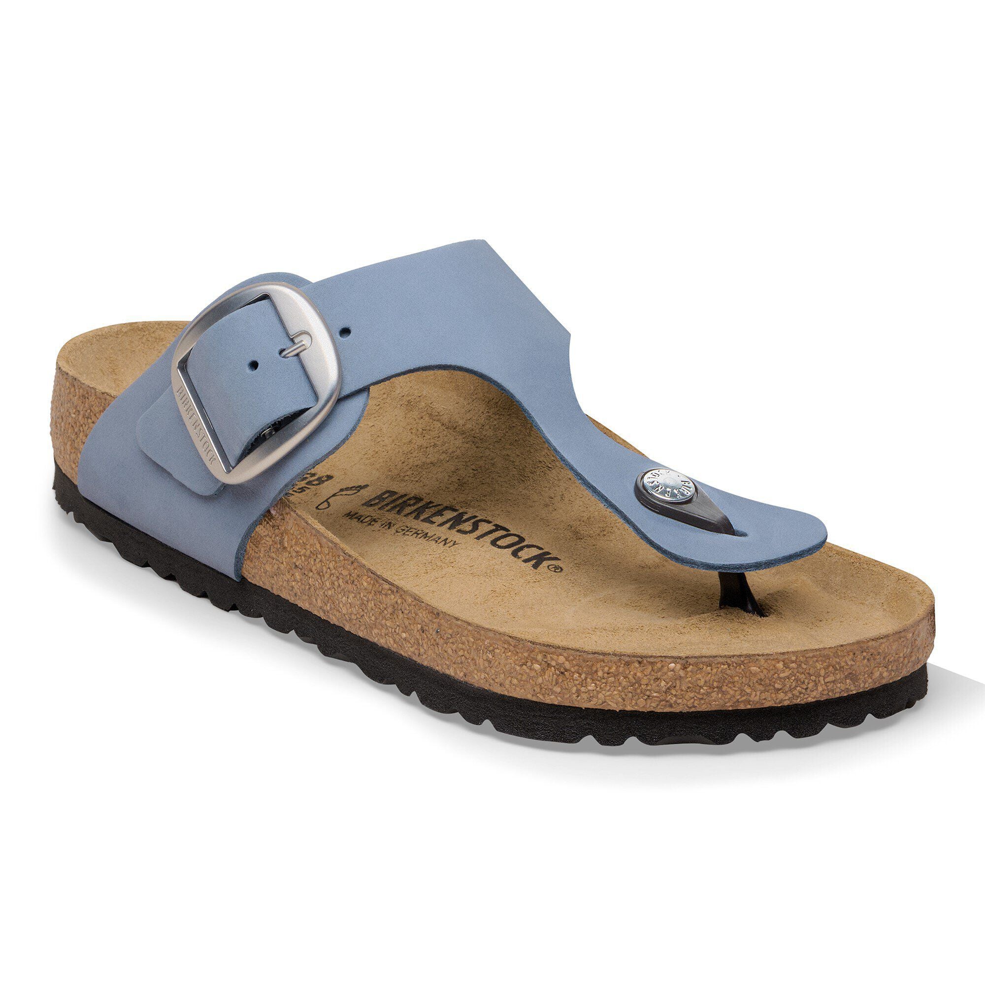 Gizeh Big Buckle Nubuck Leather Stone Blue