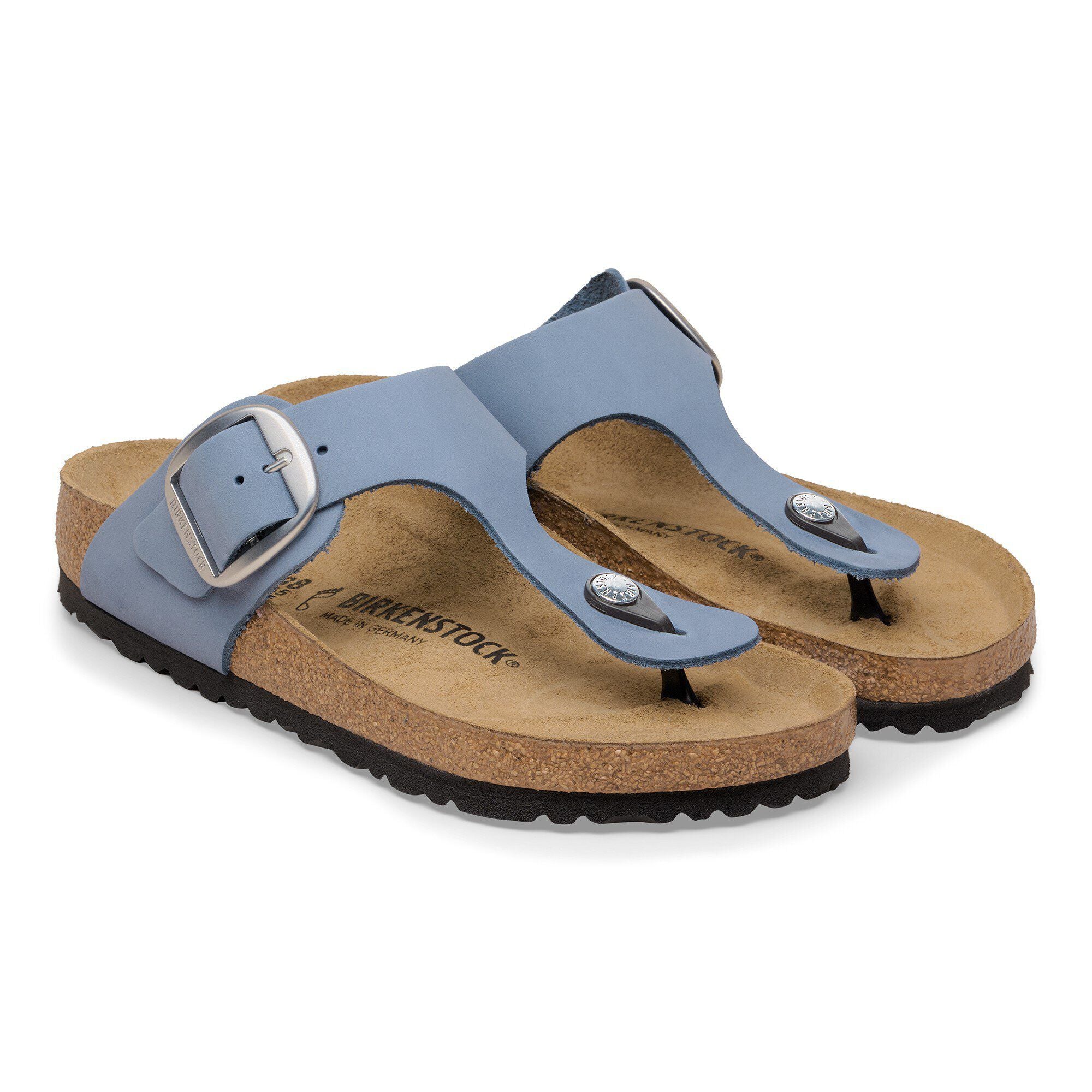 Gizeh Big Buckle Nubuck Leather Stone Blue