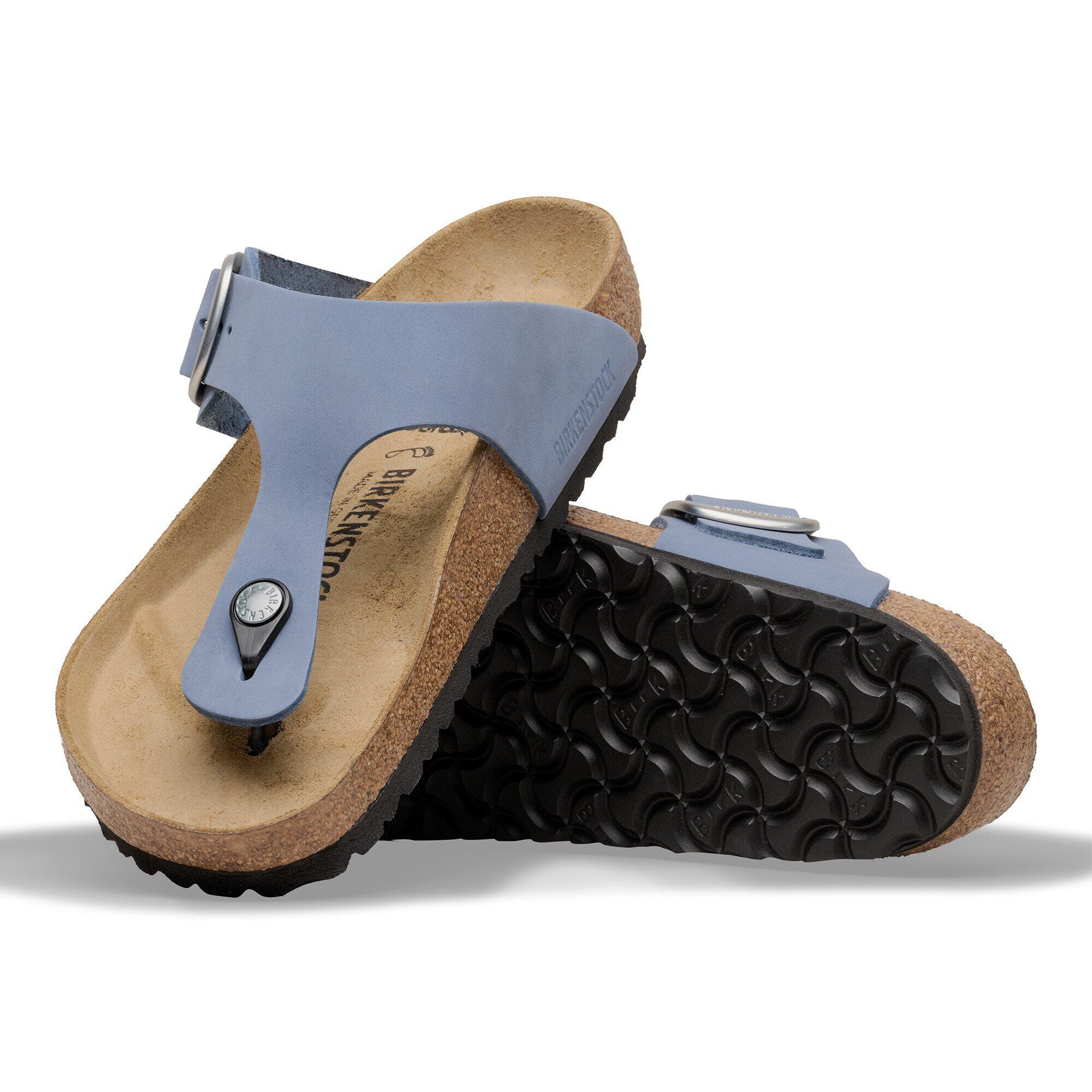 Gizeh Big Buckle Nubuck Leather Stone Blue
