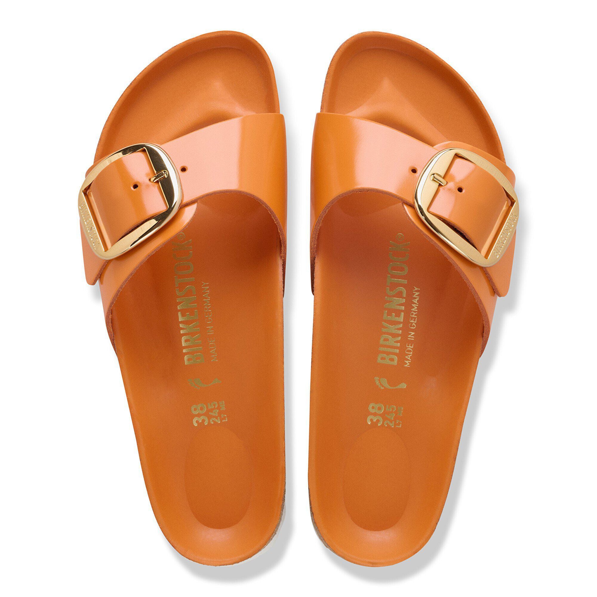 Madrid Big Buckle Natural Leather Patent