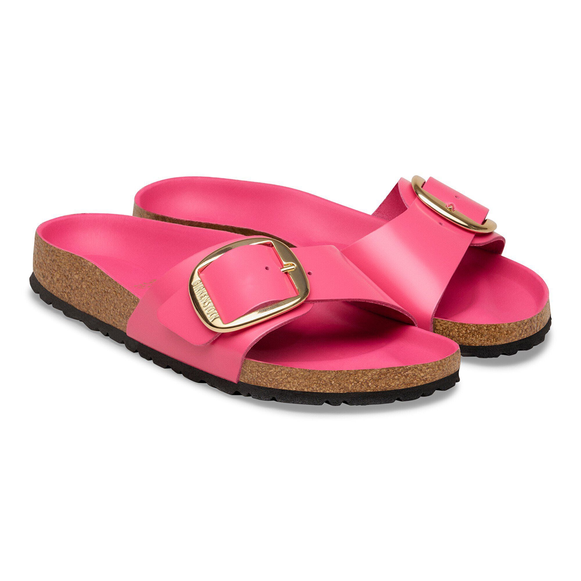 Madrid Big Buckle Natural Leather Patent