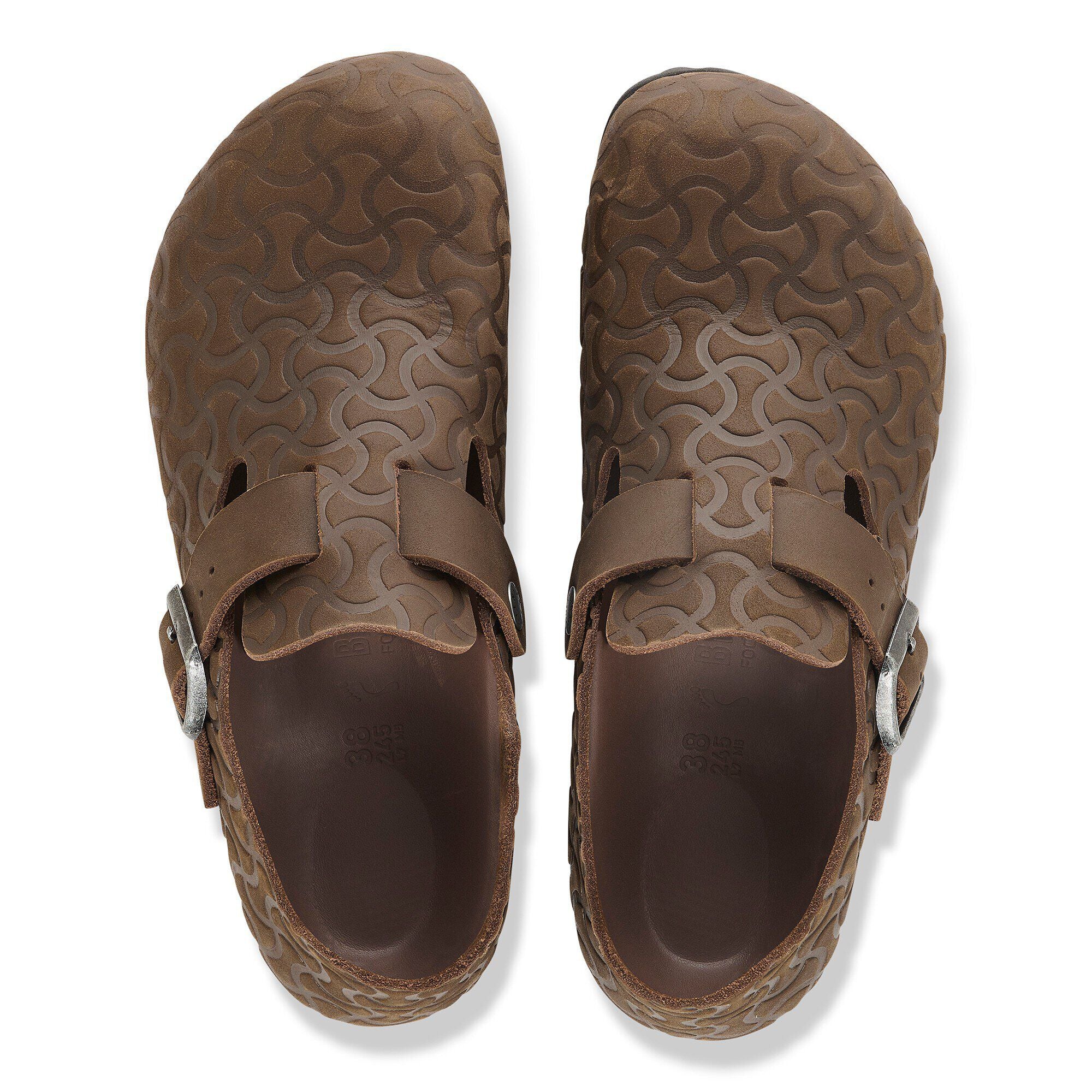 London Single Strap Natural Leather Embossed