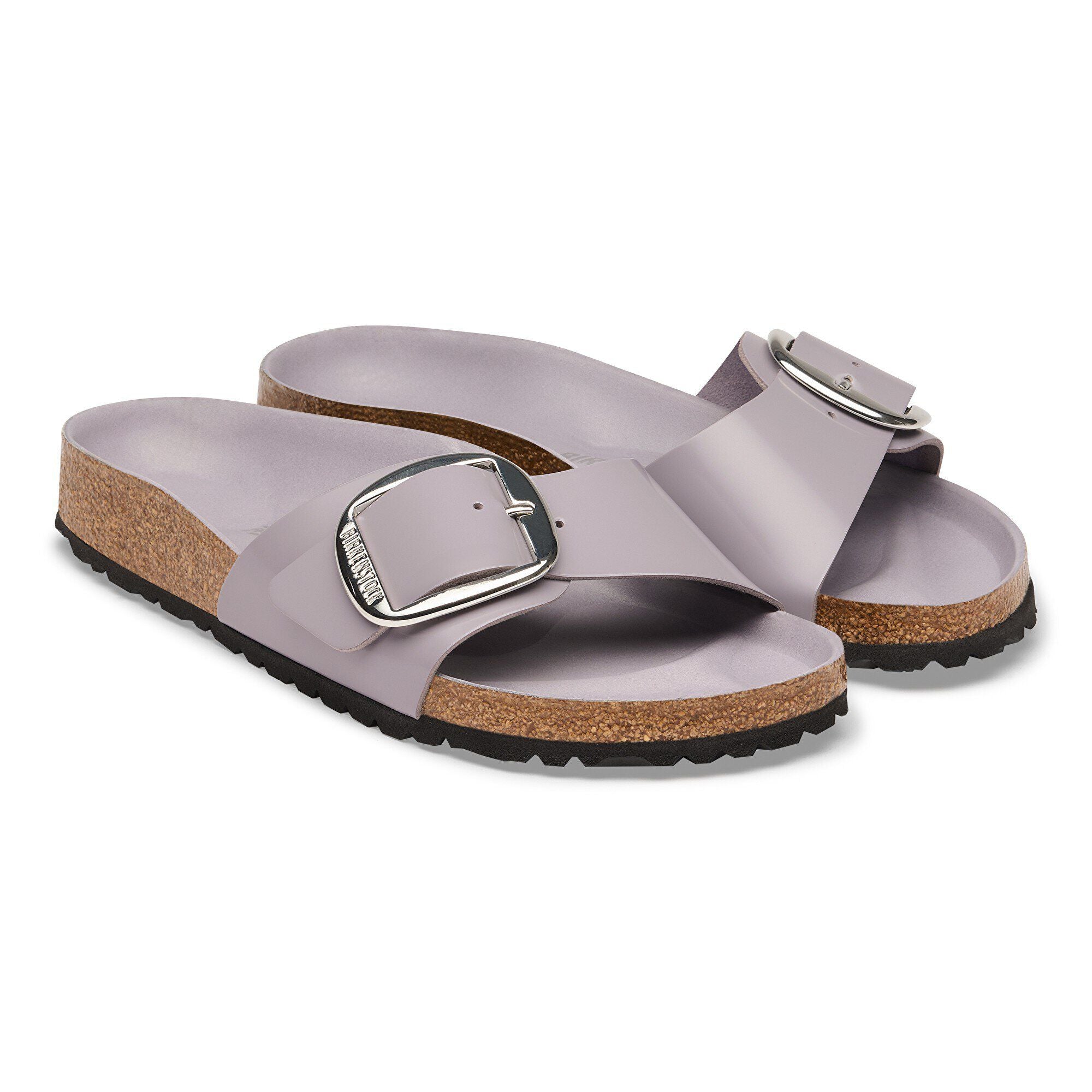Madrid Big Buckle Natural Leather Patent