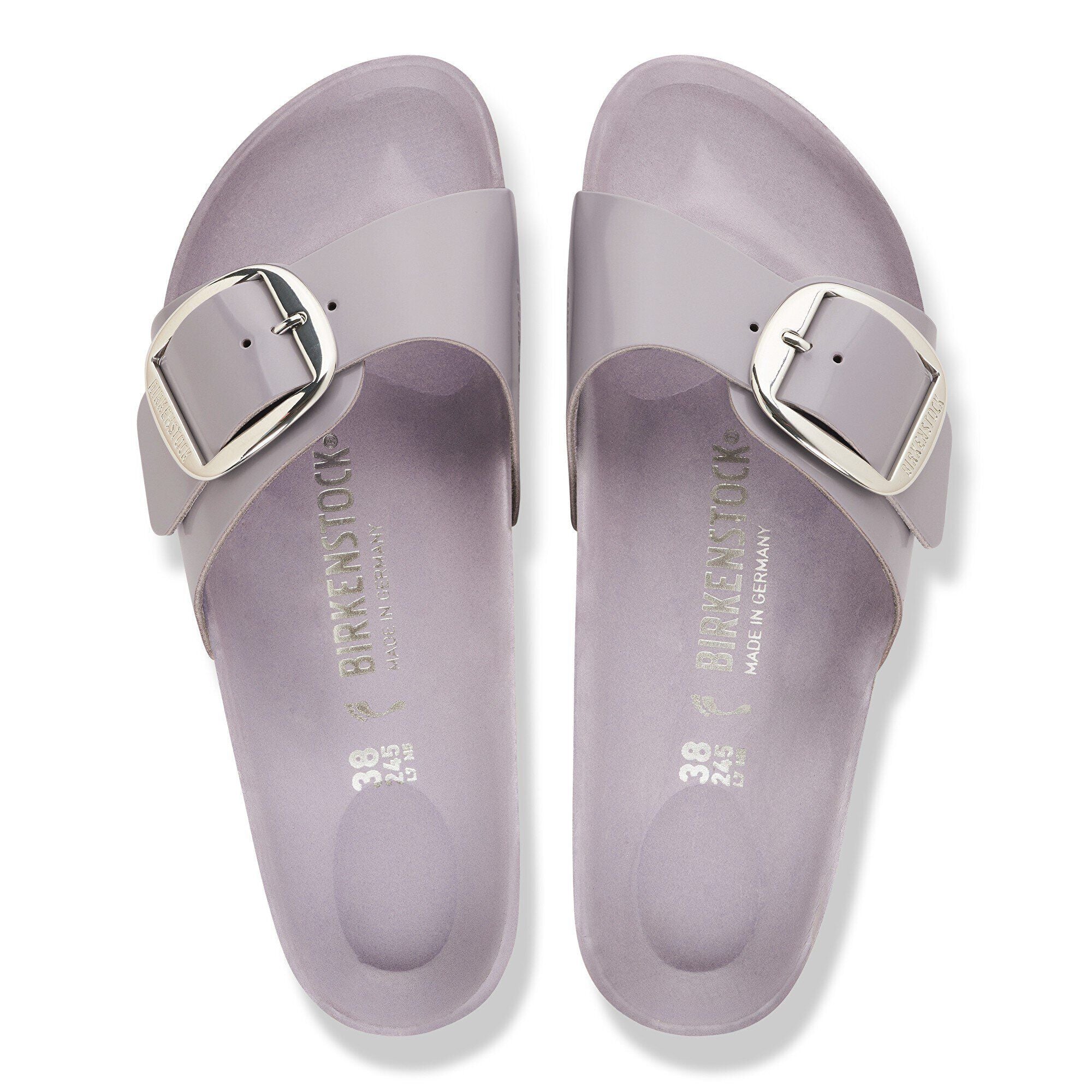 Madrid Big Buckle Natural Leather Patent