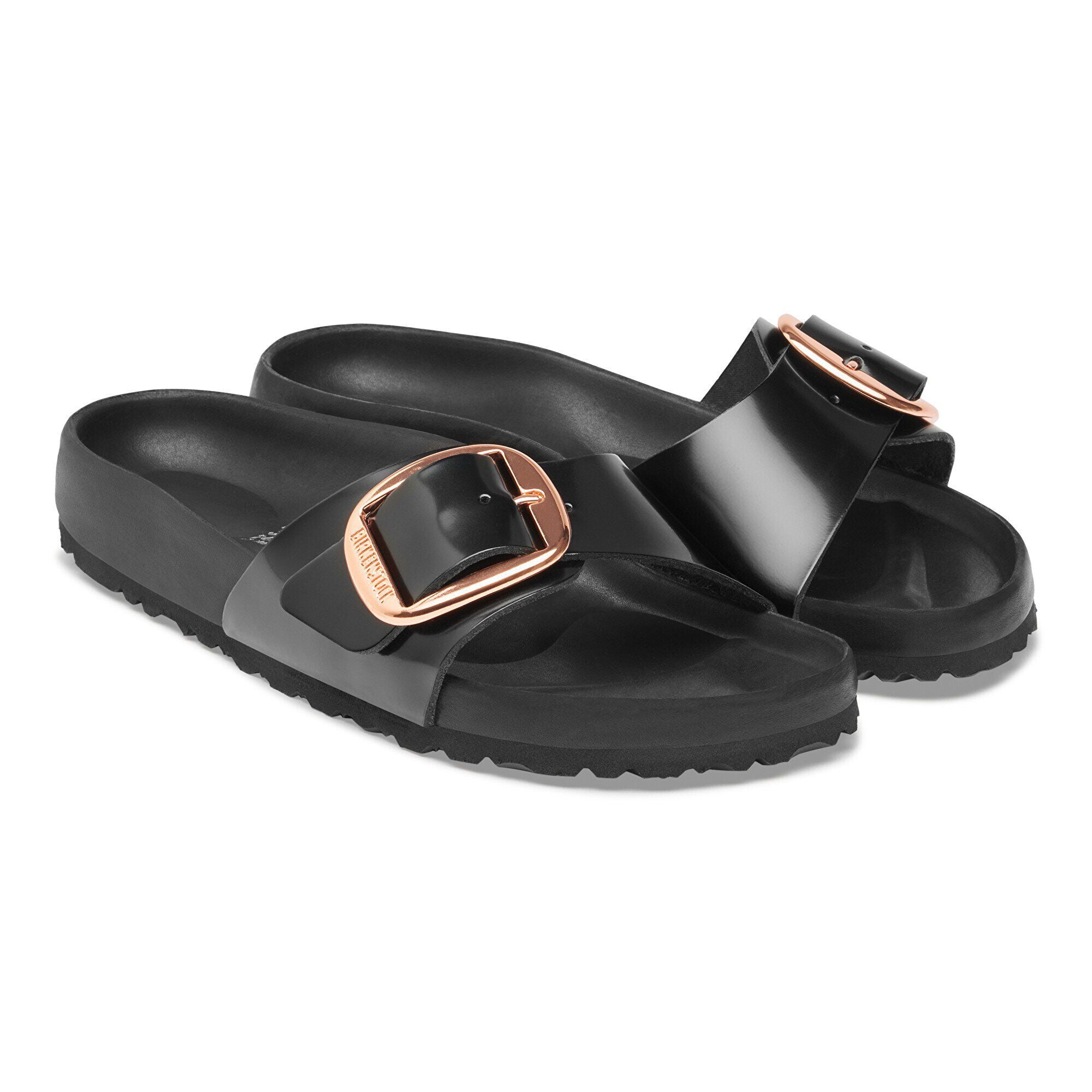Madrid Big Buckle Natural Leather Patent