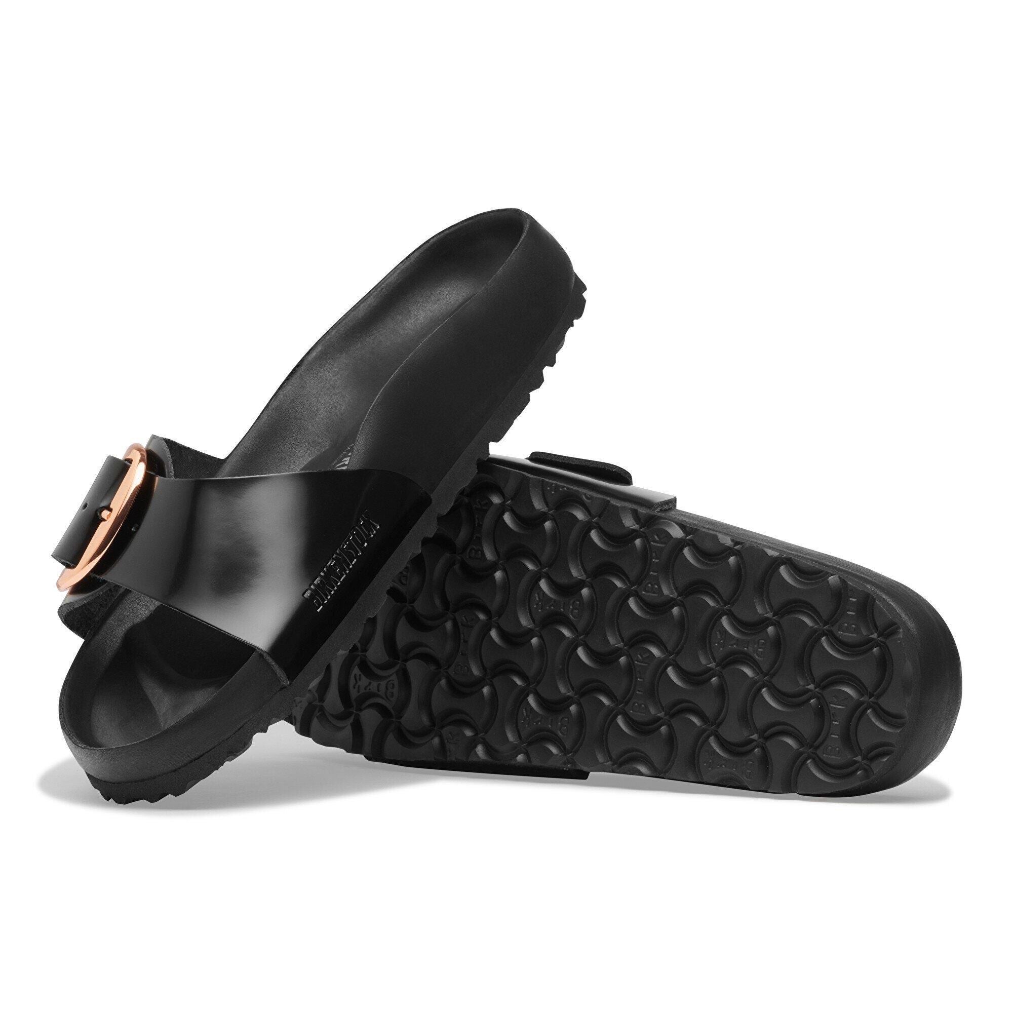 Madrid Big Buckle Natural Leather Patent