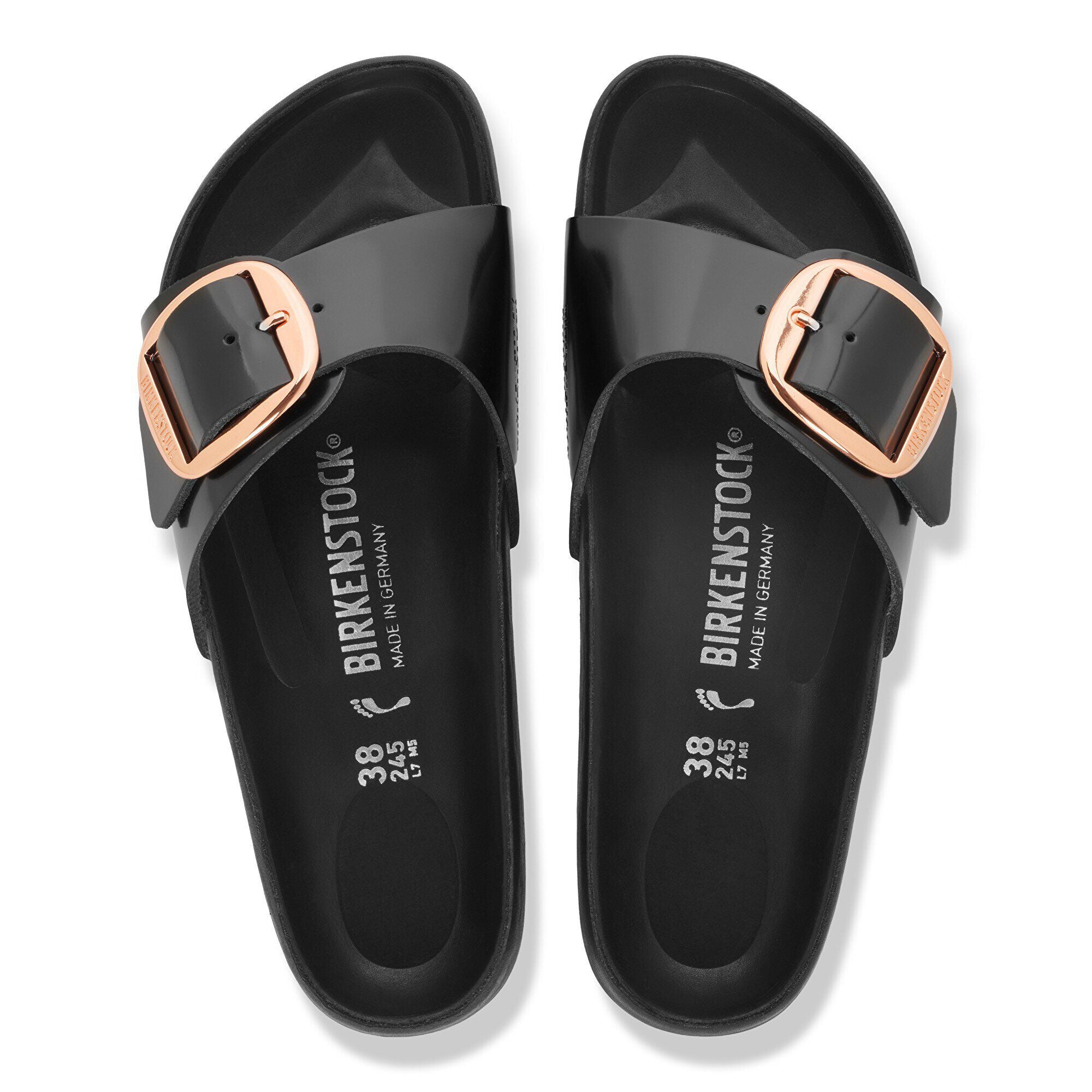 Madrid Big Buckle Natural Leather Patent