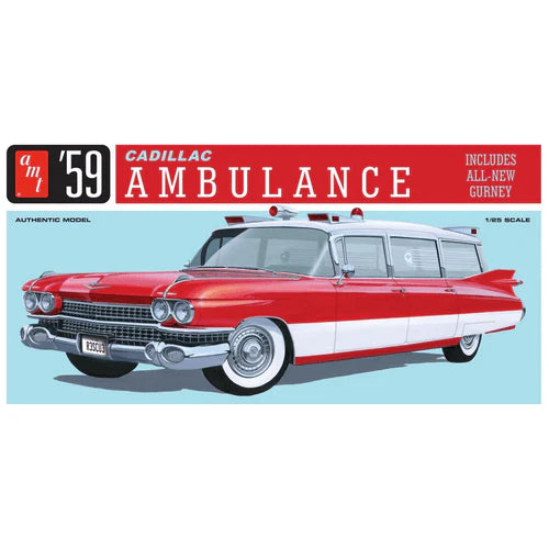 AMT 1395 1/25 1959 Cadillac Ambulance with Gurney