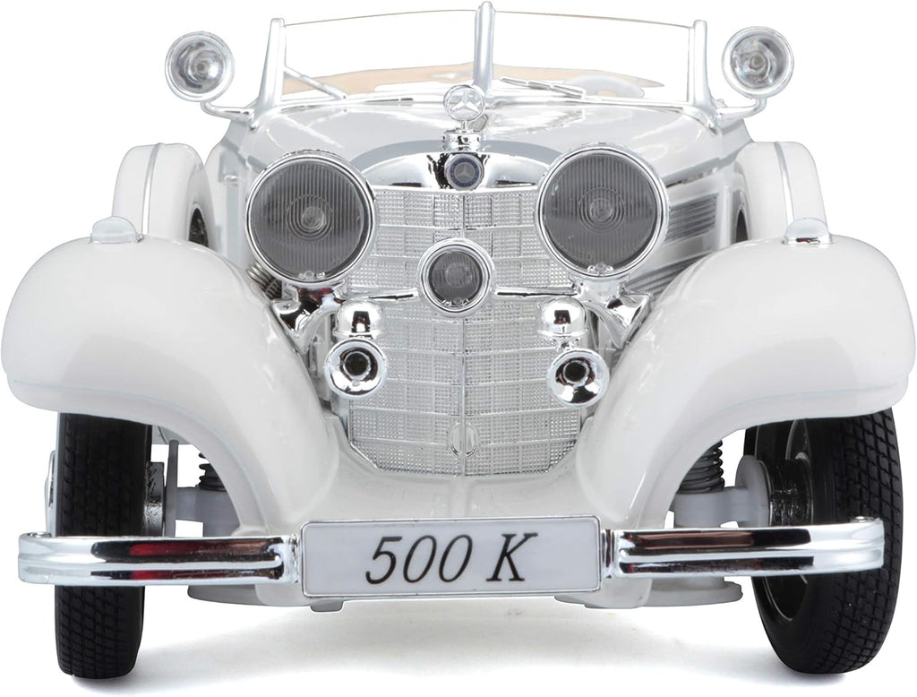 Maisto Mercedes 1:18 Scale 1936 M-B 500 K Type Specialroadster Diecast Vehicle , White