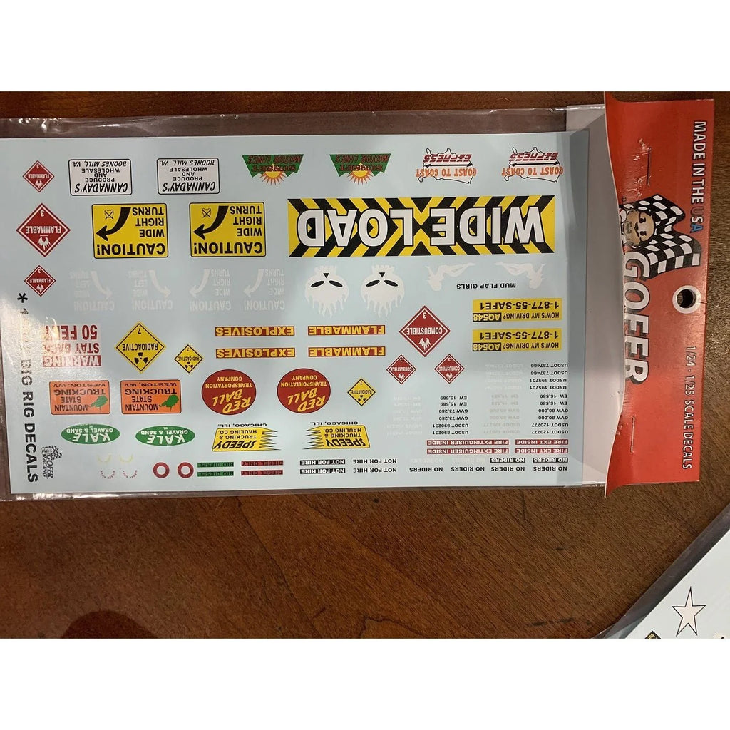 Gofer Racing 1/24-1/25 Big Rig Decals