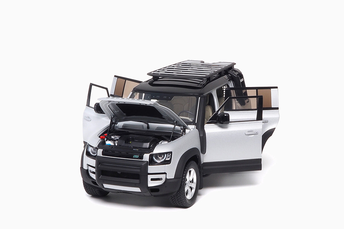 Land Rover Defender 110 2020 Satin Indus Silver 1:18 by Almost Real
