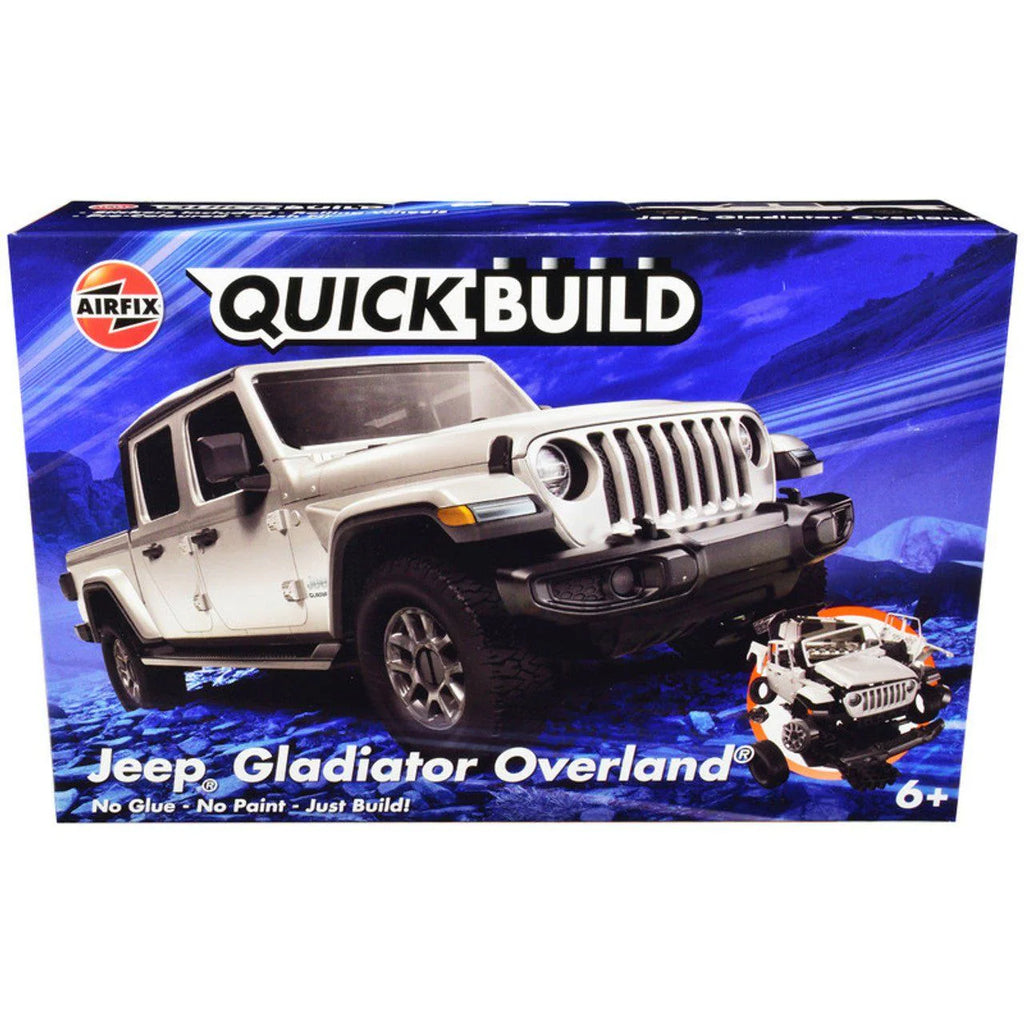 Skill 1 Model Kit Jeep Gladiator (JT) Overland Silver Snap Together Model by Airfix Quickbuild