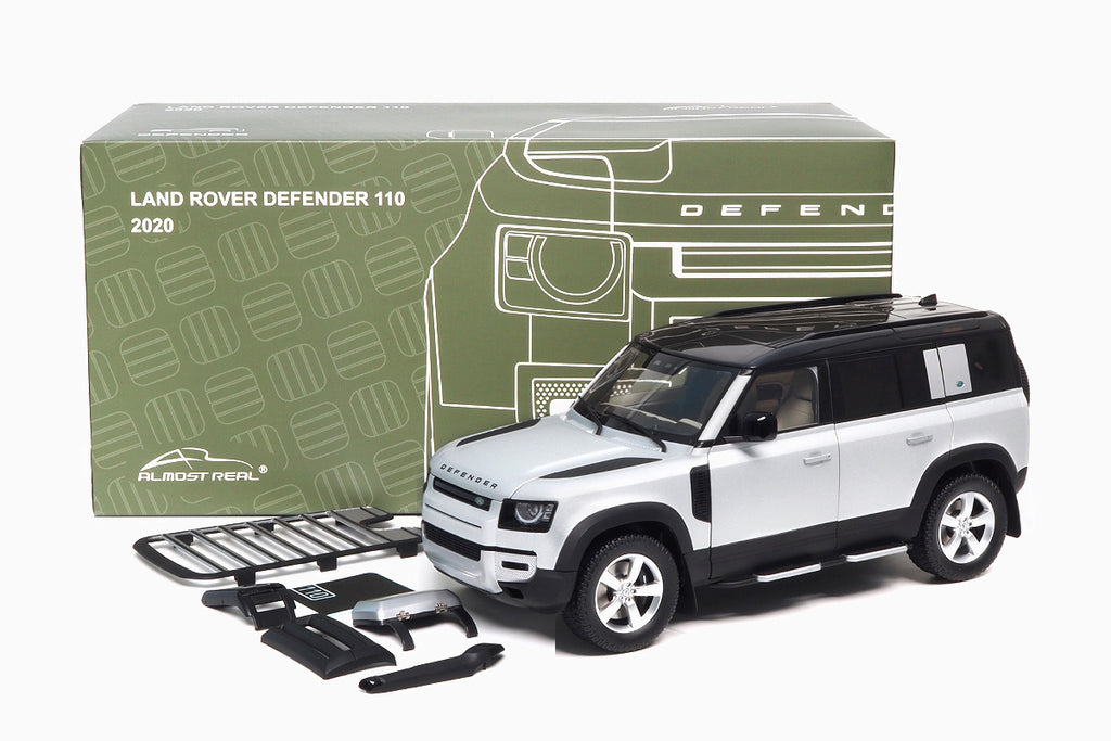 Land Rover Defender 110 2020 Satin Indus Silver 1:18 by Almost Real