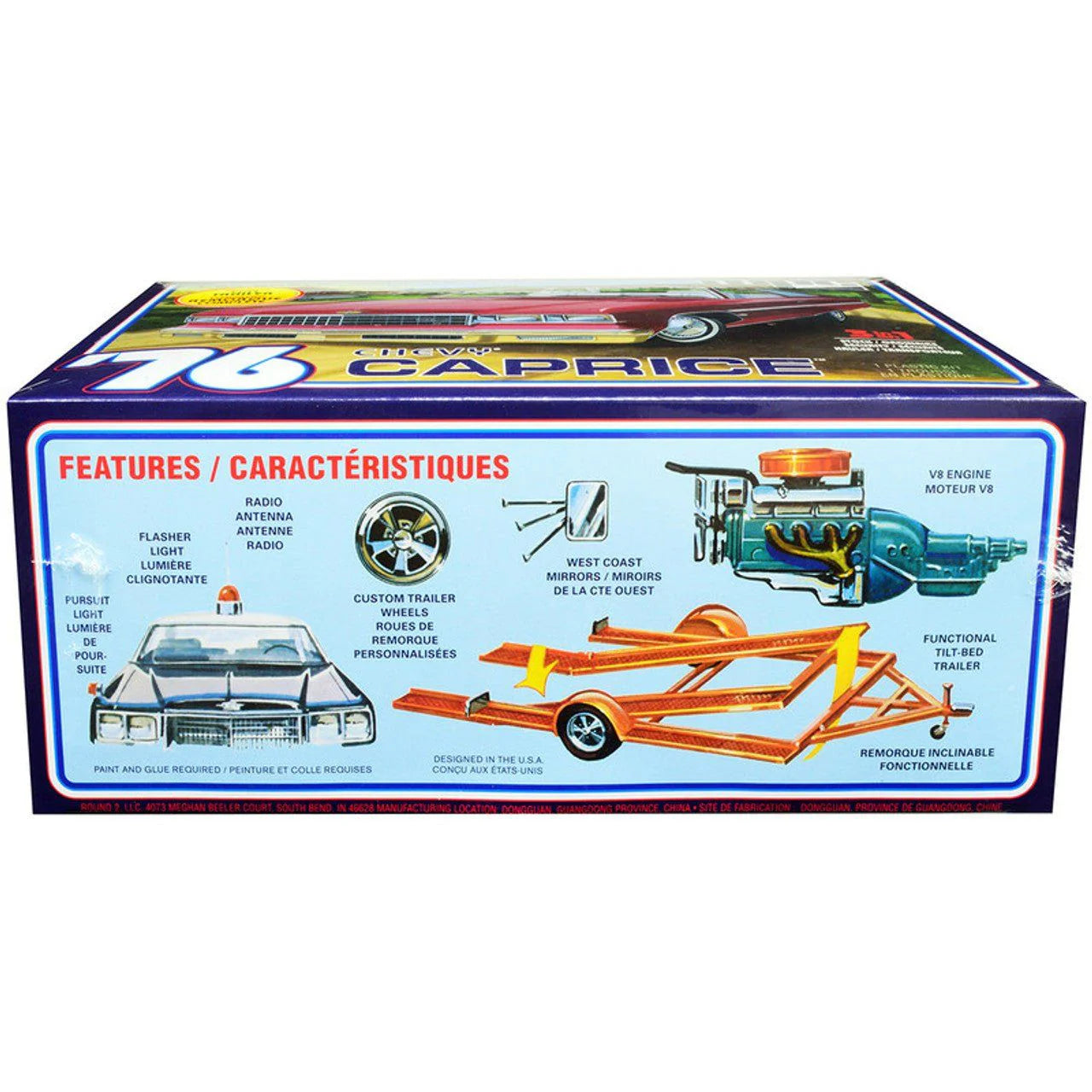MPC 1976 Chevy Caprice w/Trailer 1:25 Scale Model Kit